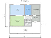 Современный дом из бруса в 1,5 этажа 6х9 с котельной Фатта